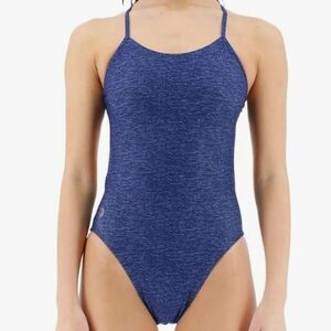 TYR Durafast One Cutout Fit Navy Blue One Piece Swimsuit Size XL
